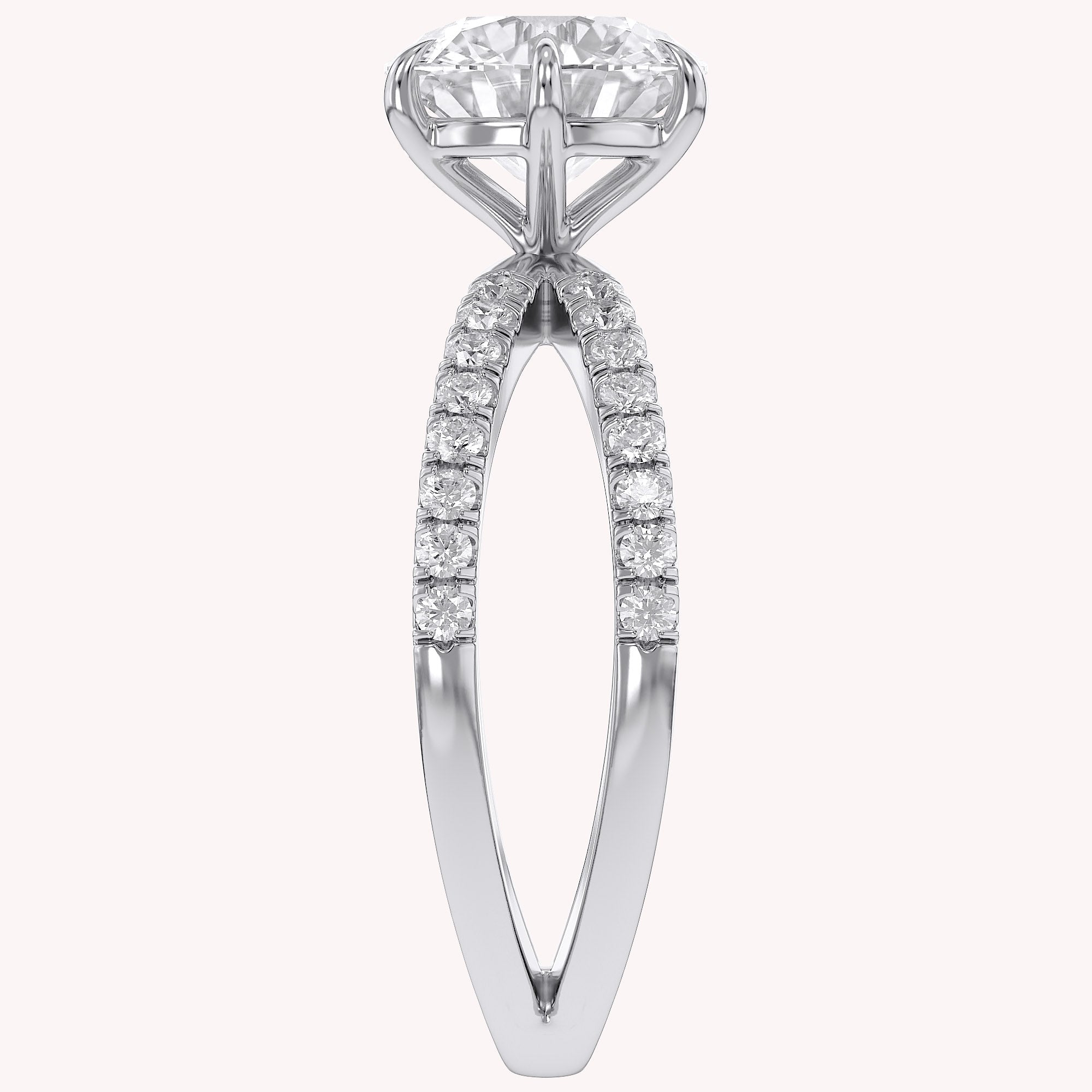 Halle Round Cut Split Shank Lab Grown Diamond Engagement Ring