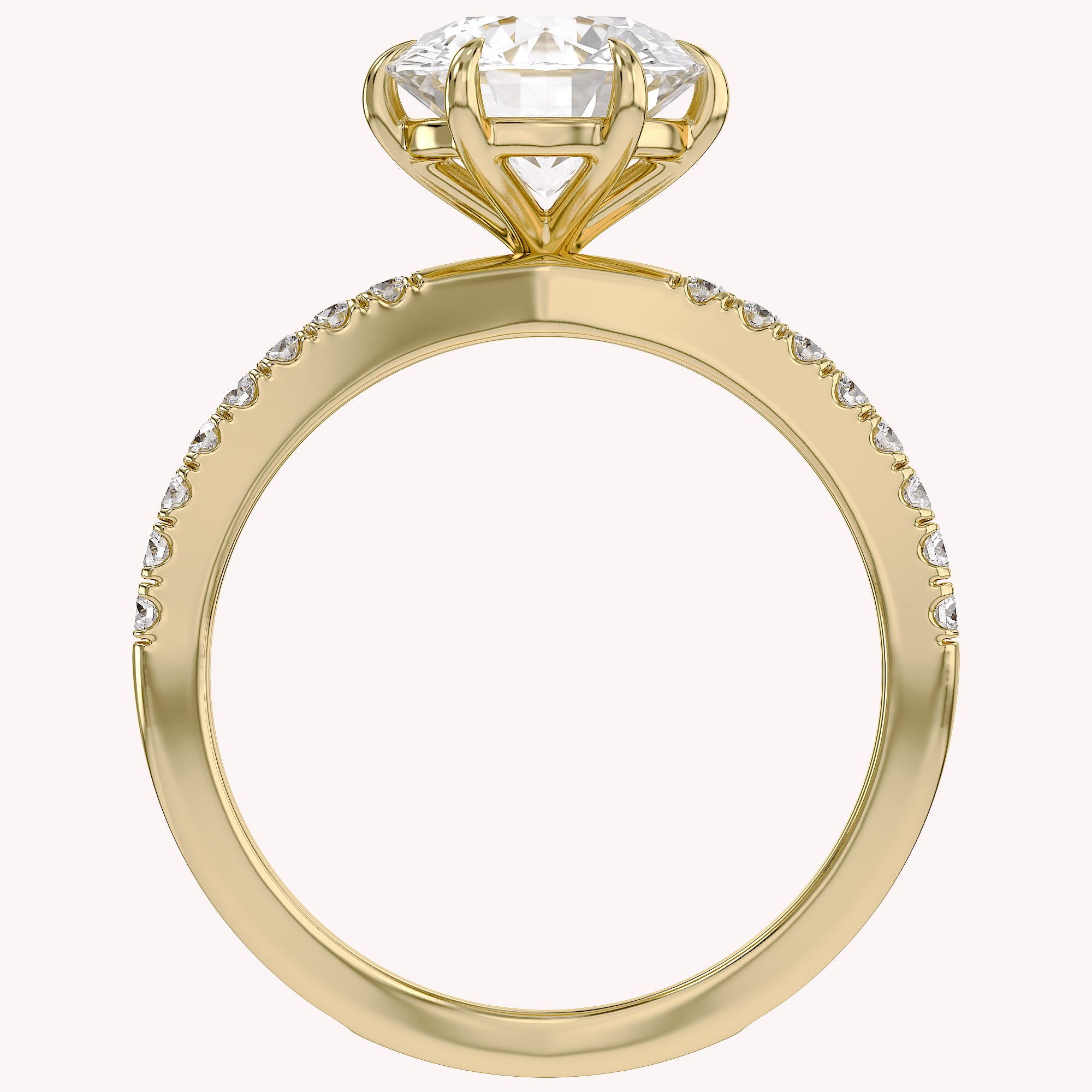 Halle Round Cut Split Shank Lab Grown Diamond Engagement Ring