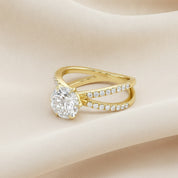 Halle Round Cut Split Shank Lab Grown Diamond Engagement Ring