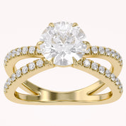 Halle Round Cut Split Shank Lab Grown Diamond Engagement Ring