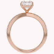Radiant Solitaire Criss Cross Lab Grown Diamond Engagement Ring