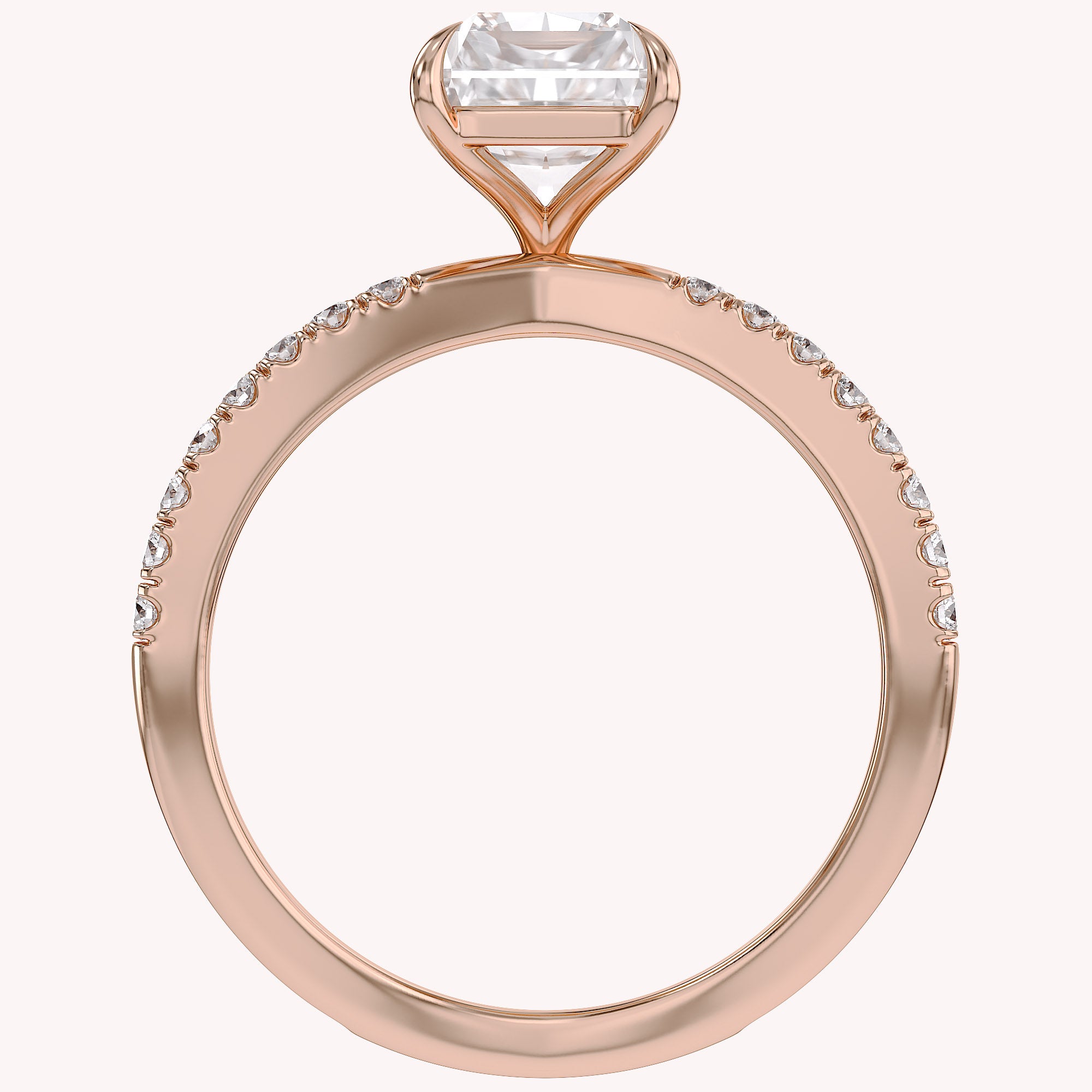 Radiant Solitaire Criss Cross Lab Grown Diamond Engagement Ring