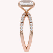 Radiant Solitaire Criss Cross Lab Grown Diamond Engagement Ring