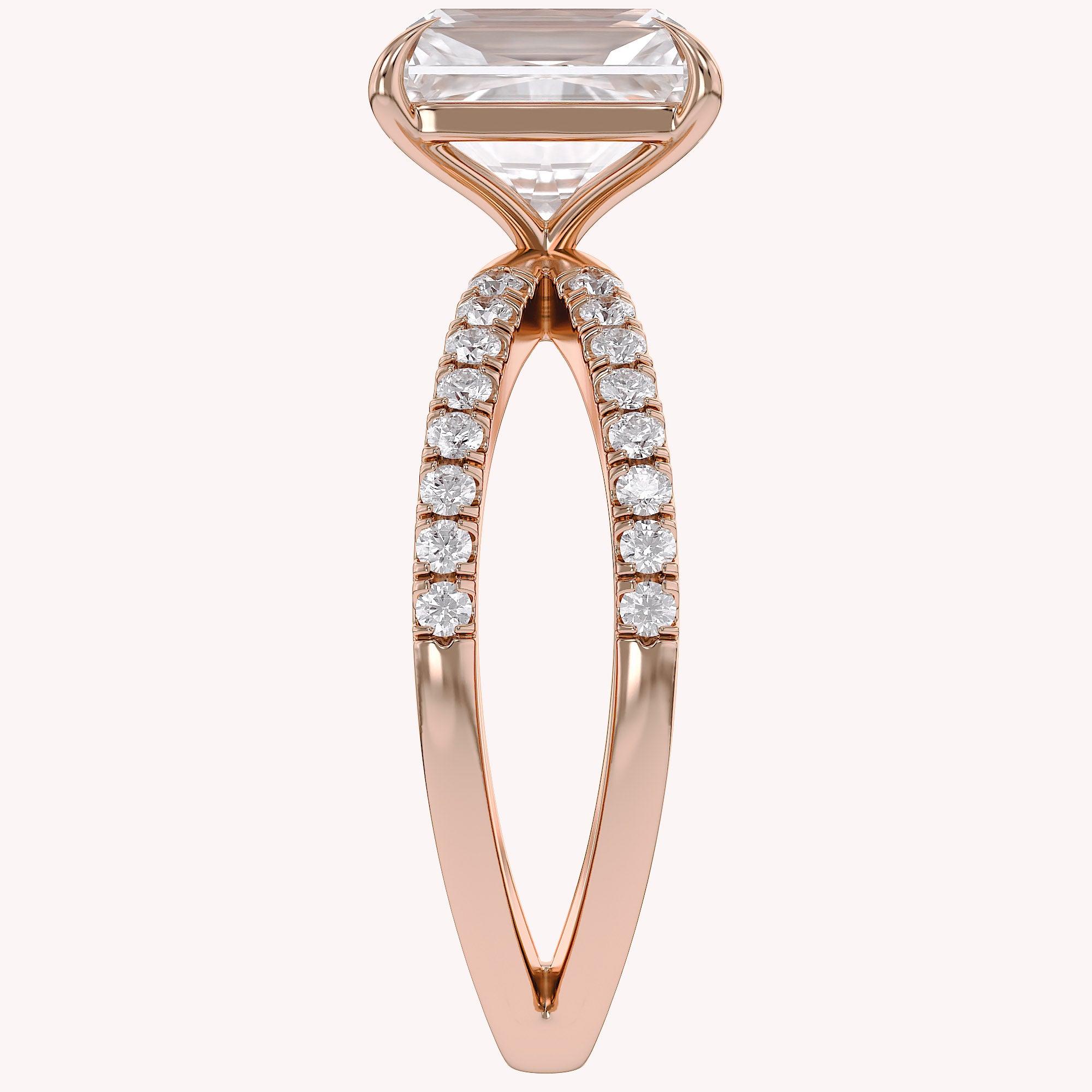 Radiant Solitaire Criss Cross Lab Grown Diamond Engagement Ring