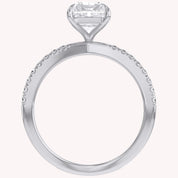 Radiant Solitaire Criss Cross Lab Grown Diamond Engagement Ring