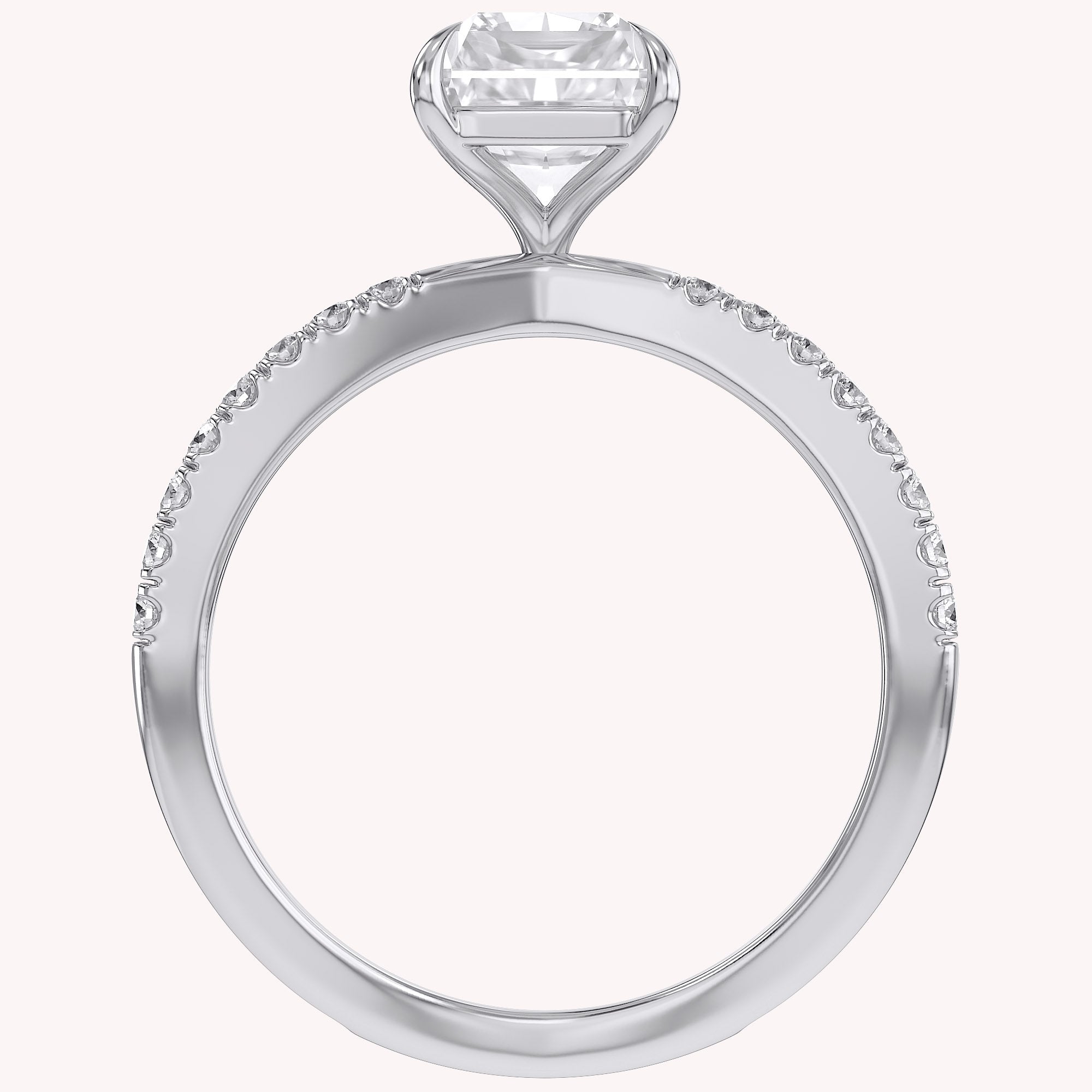 Radiant Solitaire Criss Cross Lab Grown Diamond Engagement Ring