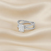 Radiant Solitaire Criss Cross Lab Grown Diamond Engagement Ring