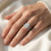 Radiant Solitaire Criss Cross Lab Grown Diamond Engagement Ring