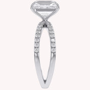 Radiant Solitaire Criss Cross Lab Grown Diamond Engagement Ring