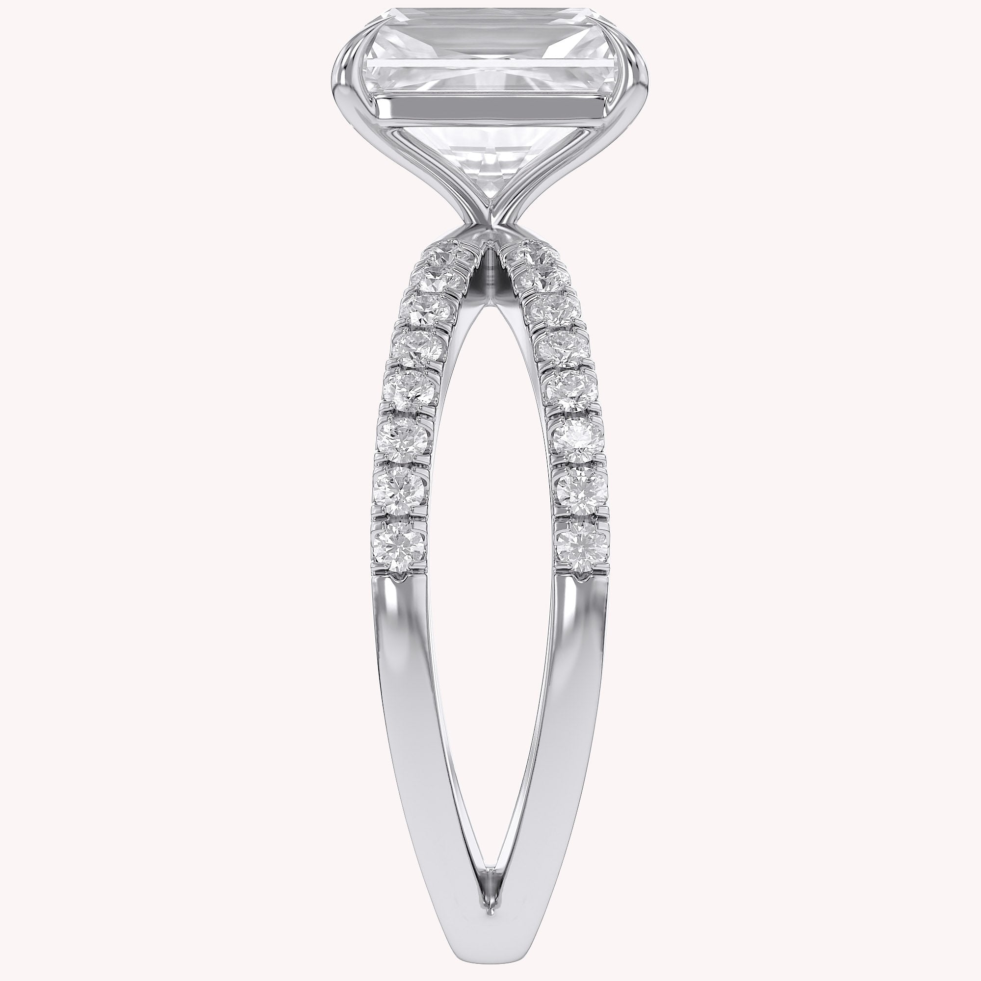 Radiant Solitaire Criss Cross Lab Grown Diamond Engagement Ring