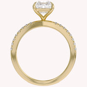 Radiant Solitaire Criss Cross Lab Grown Diamond Engagement Ring