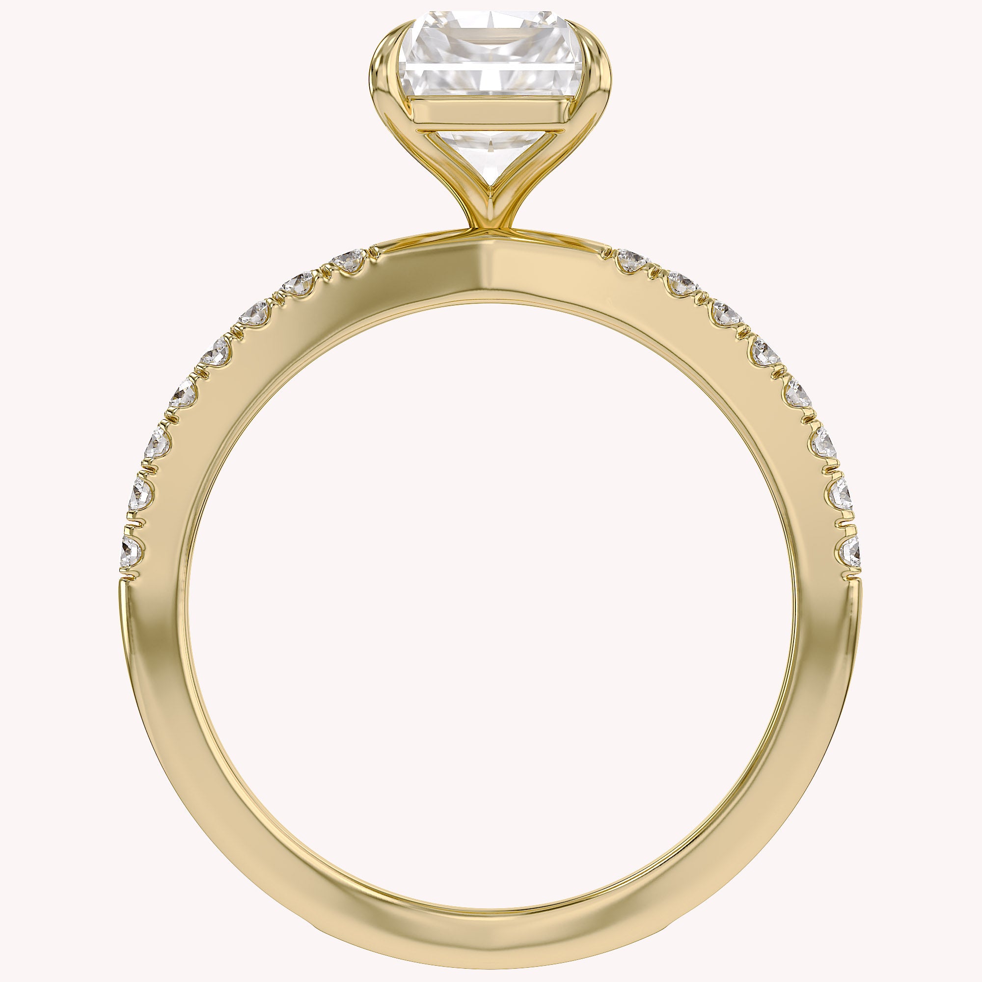 Radiant Solitaire Criss Cross Lab Grown Diamond Engagement Ring