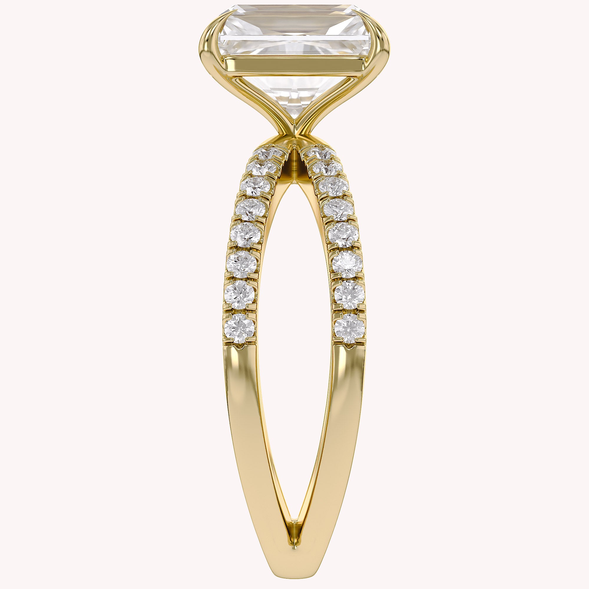 Radiant Solitaire Criss Cross Lab Grown Diamond Engagement Ring