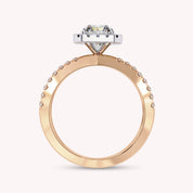 Hanna Emerald Cut Split Shank Halo Lab Grown Diamond Engagement Ring