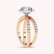 Elara Round Cut Split Shank Halo Lab Grown Diamond Engagement Ring