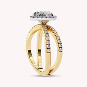 Marine Oval Cut Split Shank Halo Lab Grown Diamond Engagement Ring