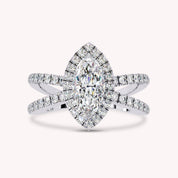 Palmer Marquise Cut Split Shank Halo Lab Grown Diamond Engagement Ring