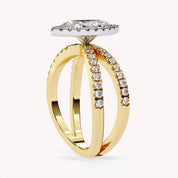 Palmer Marquise Cut Split Shank Halo Lab Grown Diamond Engagement Ring