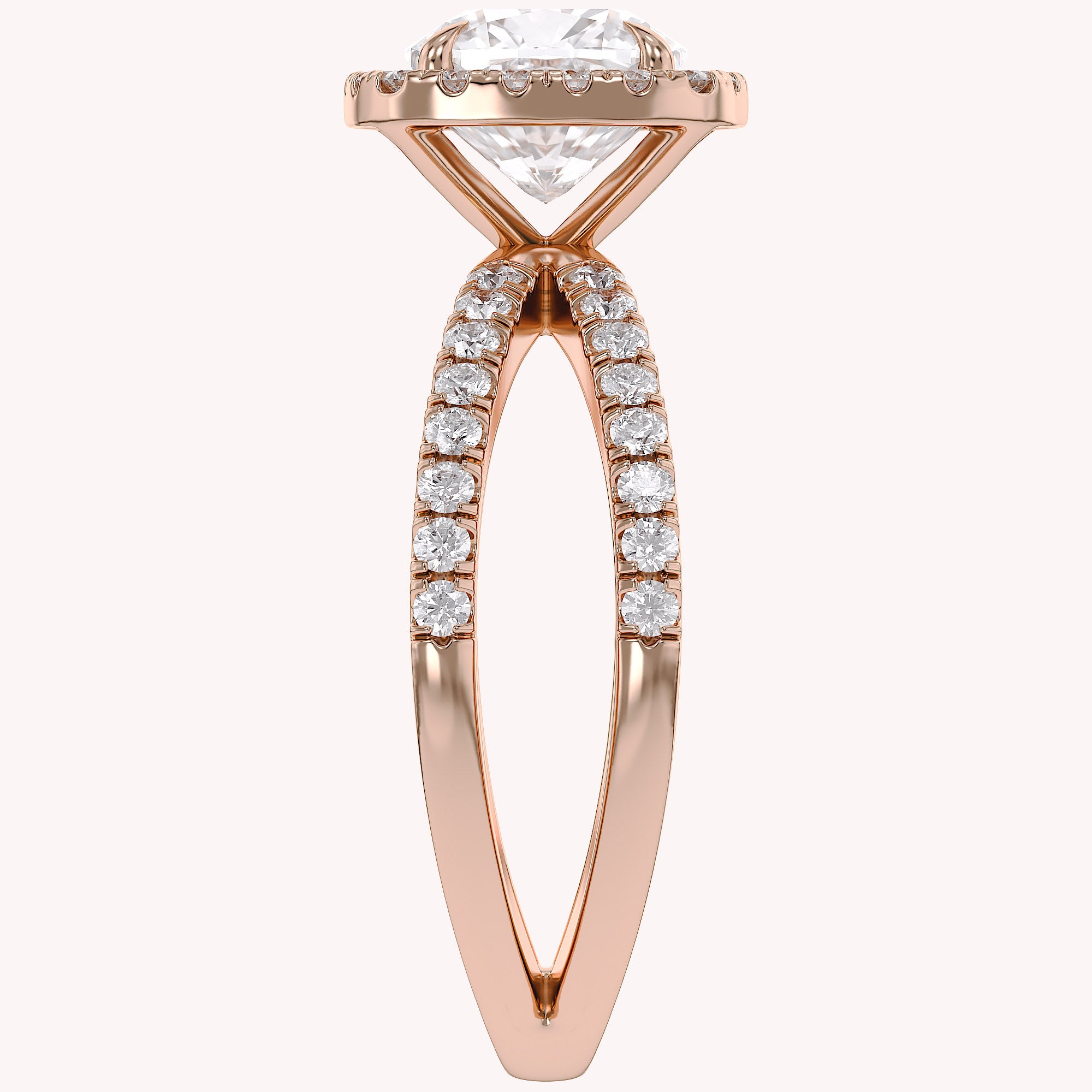 Cushion Halo Solitaire Criss Cross Lab Grown Diamond Engagement Ring