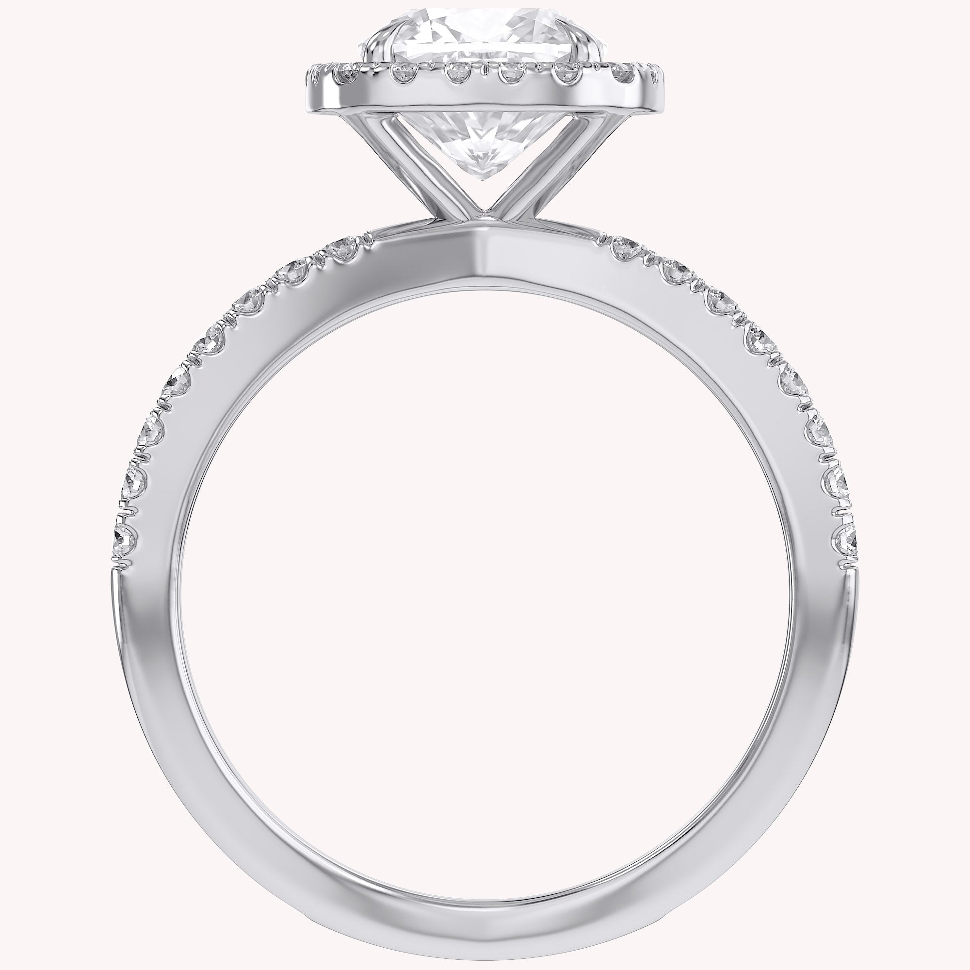 Cushion Halo Solitaire Criss Cross Lab Grown Diamond Engagement Ring