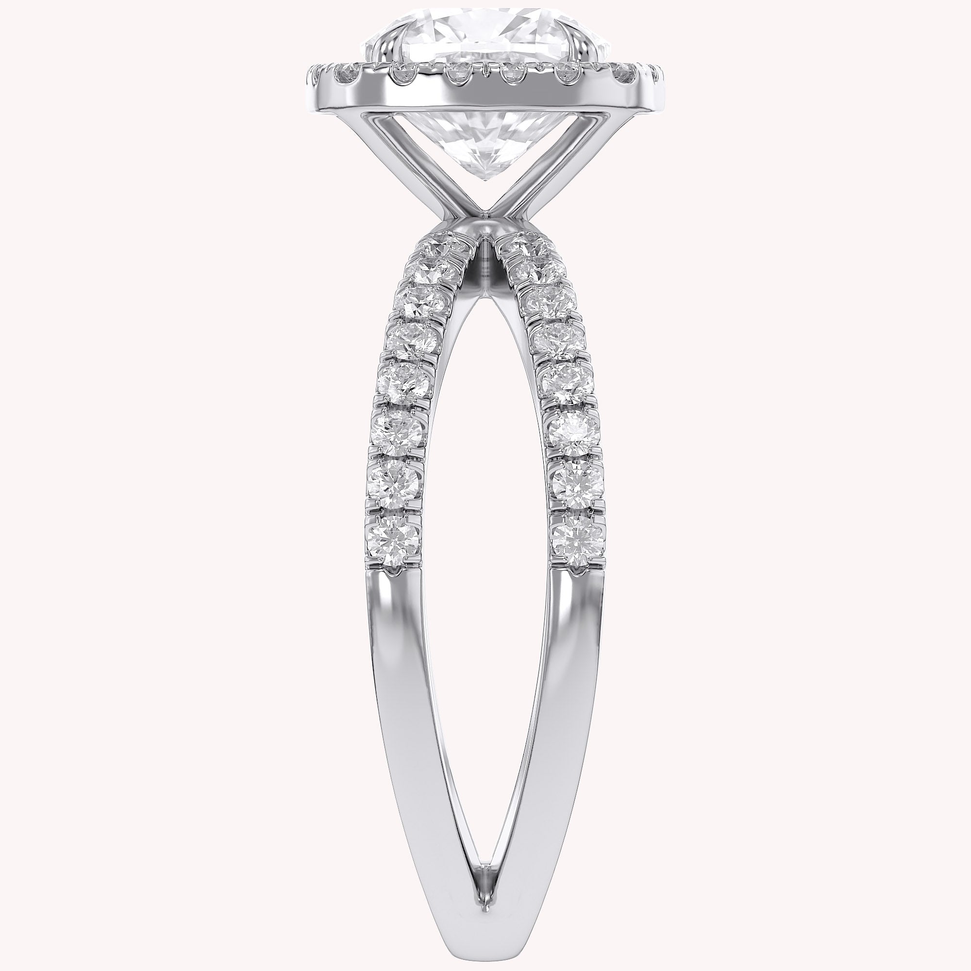 Cushion Halo Solitaire Criss Cross Lab Grown Diamond Engagement Ring