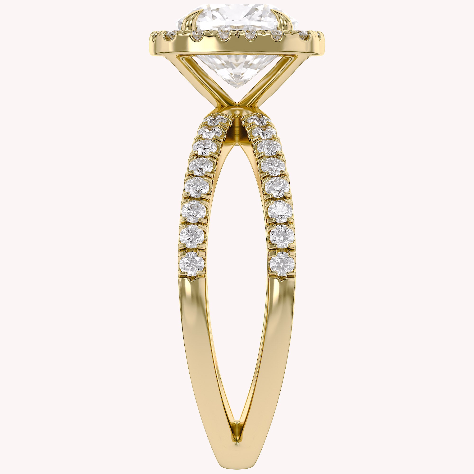 Cushion Halo Solitaire Criss Cross Lab Grown Diamond Engagement Ring