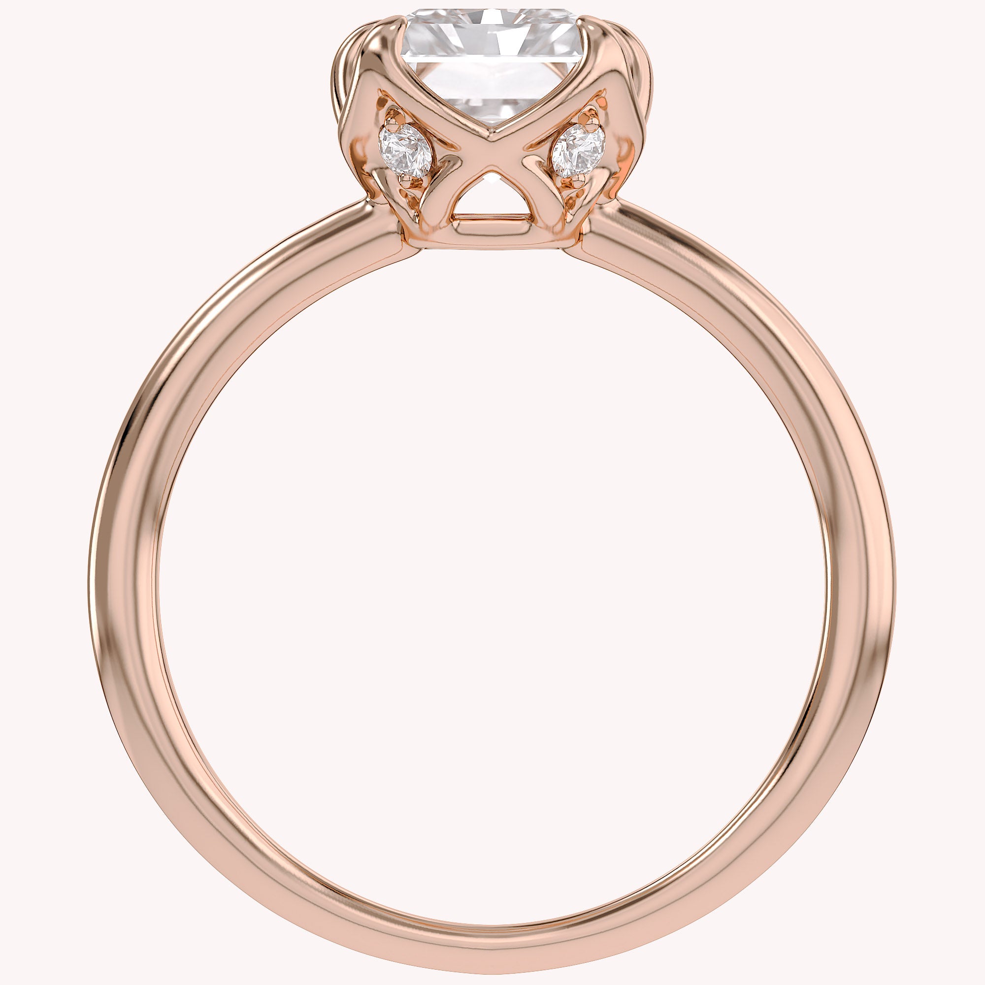 6 Prong Radiant Solitaire Lab Grown Diamond Engagement Ring