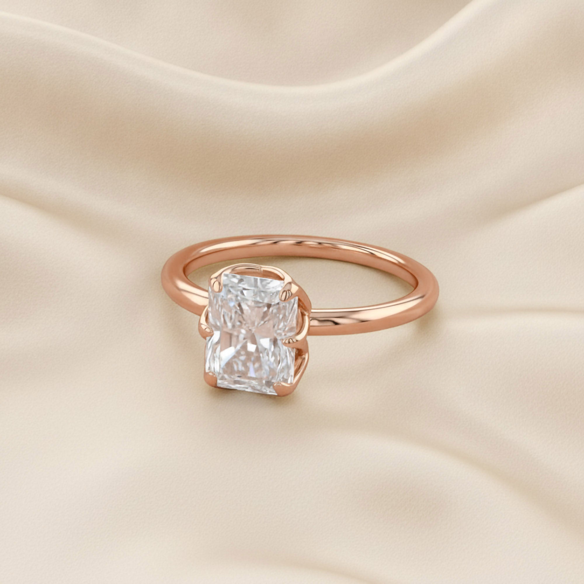 6 Prong Radiant Solitaire Lab Grown Diamond Engagement Ring