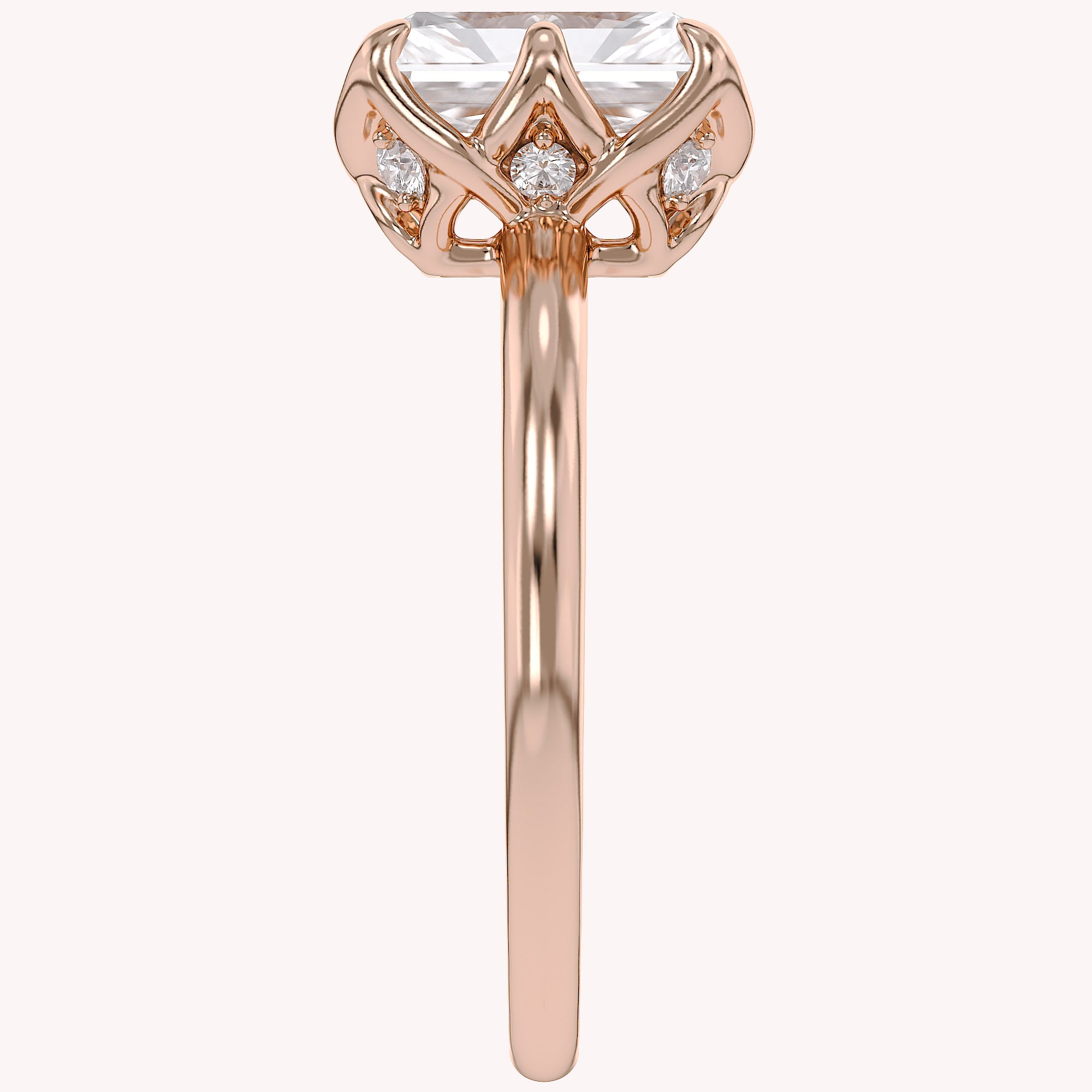6 Prong Radiant Solitaire Lab Grown Diamond Engagement Ring