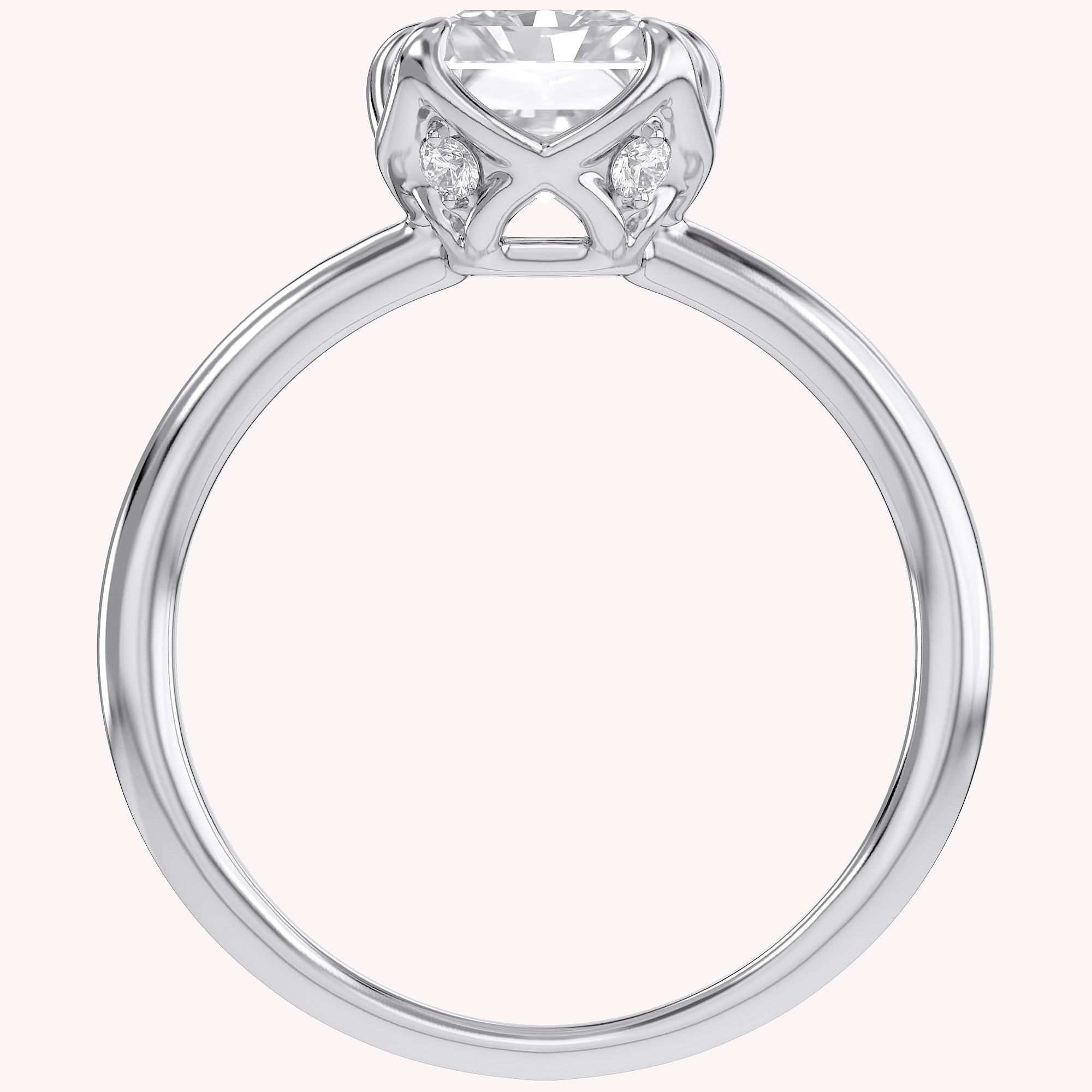 6 Prong Radiant Solitaire Lab Grown Diamond Engagement Ring