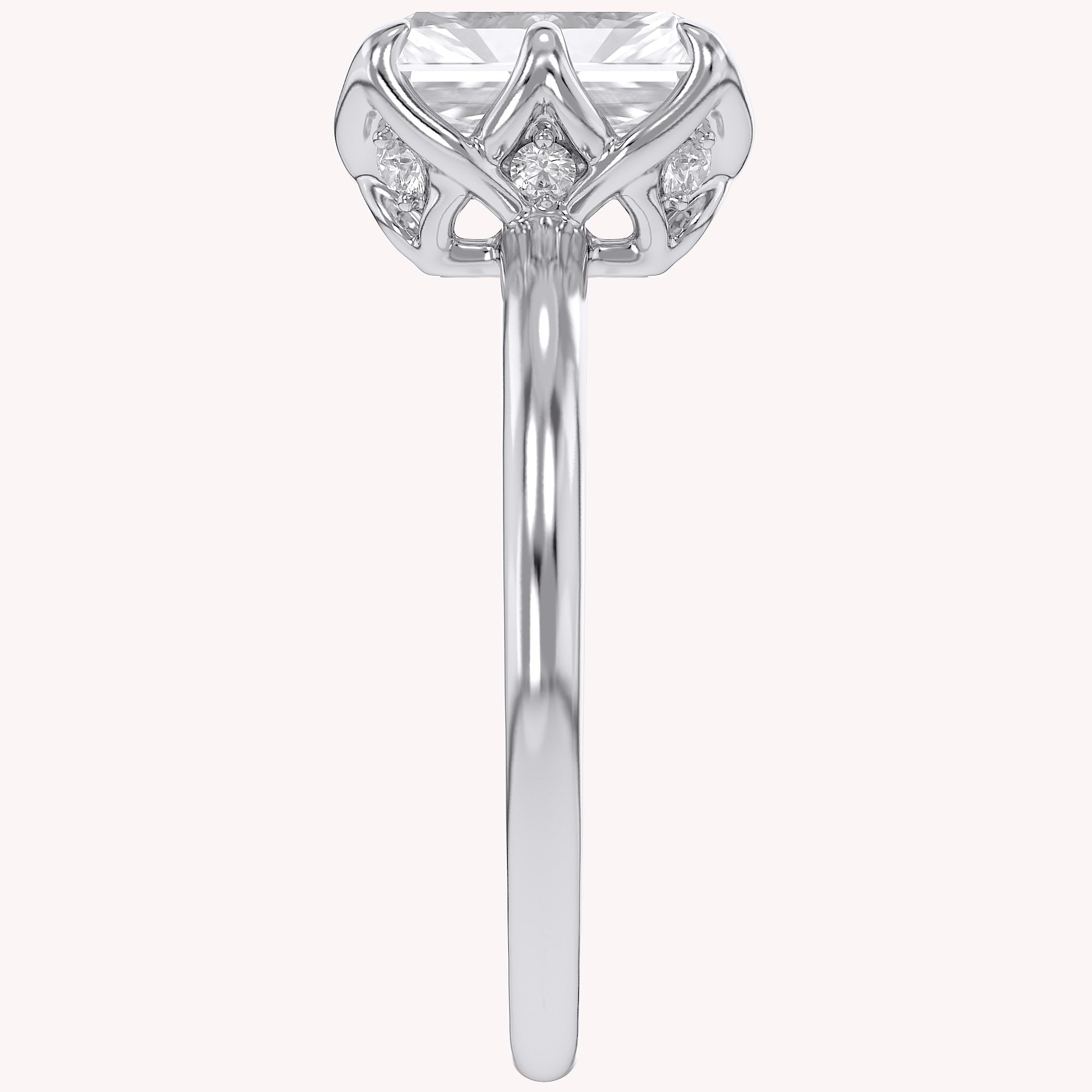 6 Prong Radiant Solitaire Lab Grown Diamond Engagement Ring