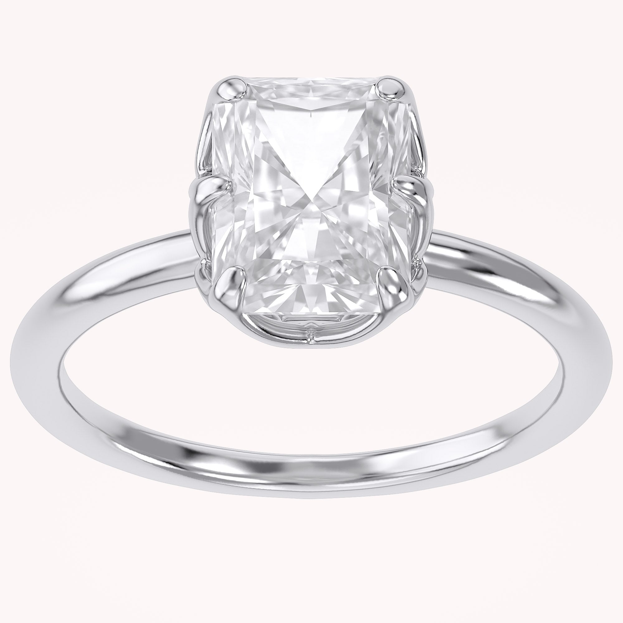 6 Prong Radiant Solitaire Lab Grown Diamond Engagement Ring