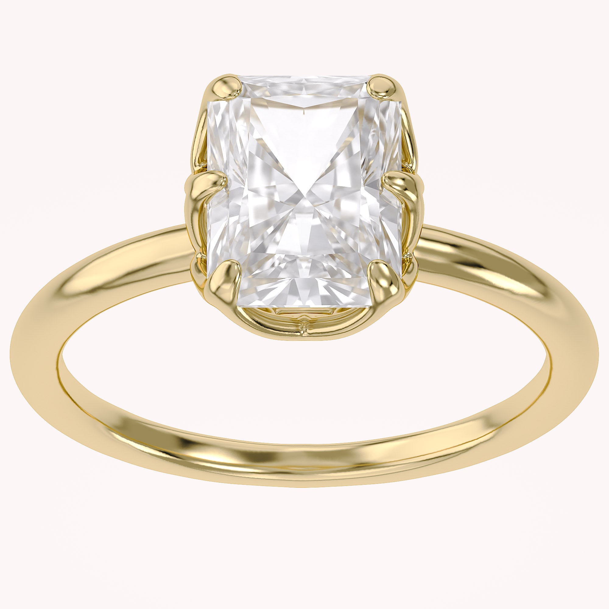 6 Prong Radiant Solitaire Lab Grown Diamond Engagement Ring