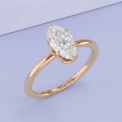 6 Prong Marquise Solitaire Lab Grown Diamond Engagement Ring