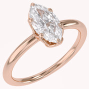 6 Prong Marquise Solitaire Lab Grown Diamond Engagement Ring