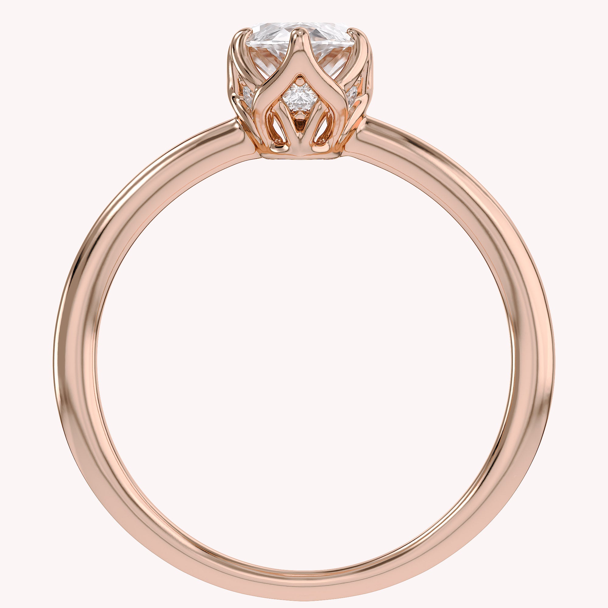 6 Prong Marquise Solitaire Lab Grown Diamond Engagement Ring