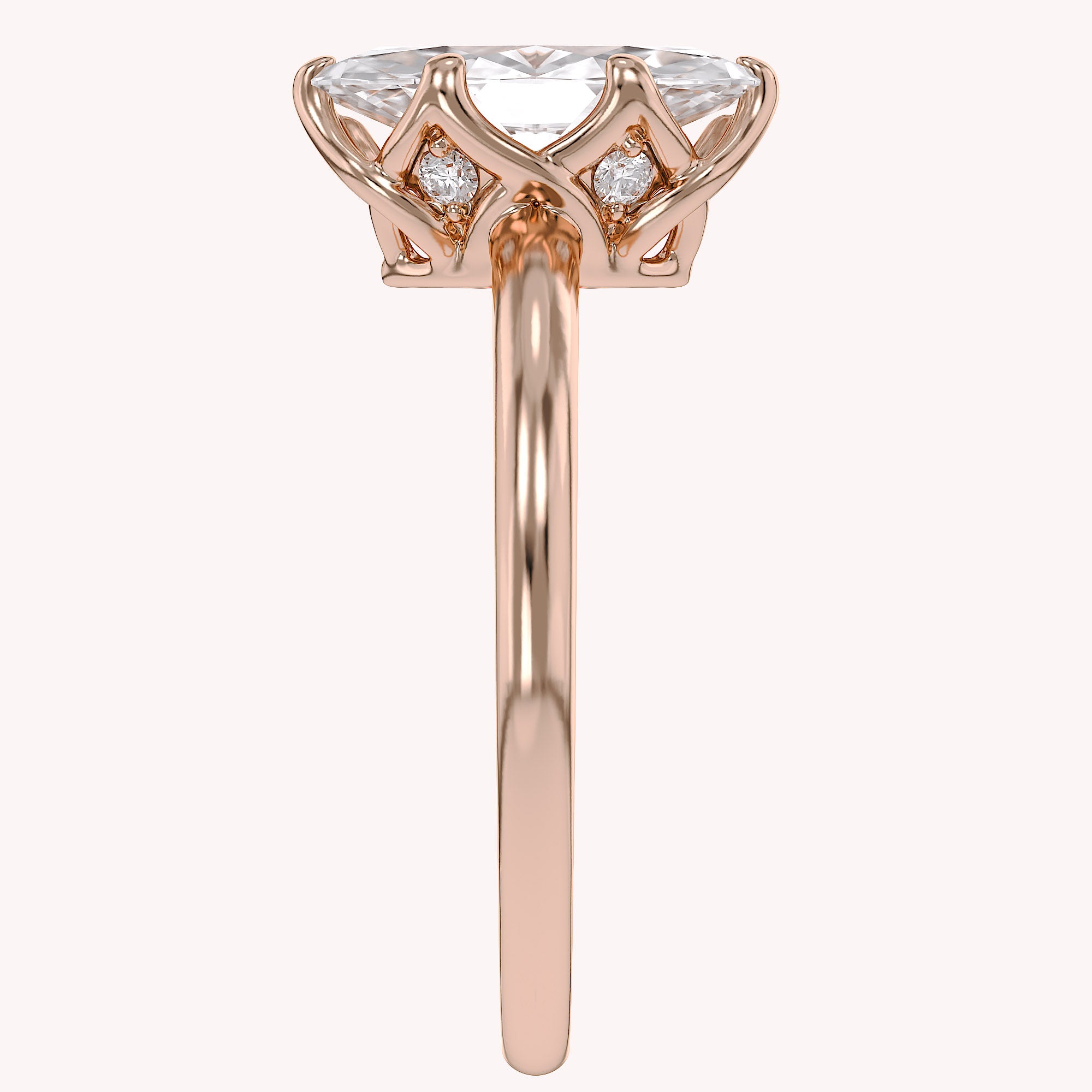 6 Prong Marquise Solitaire Lab Grown Diamond Engagement Ring
