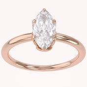 6 Prong Marquise Solitaire Lab Grown Diamond Engagement Ring