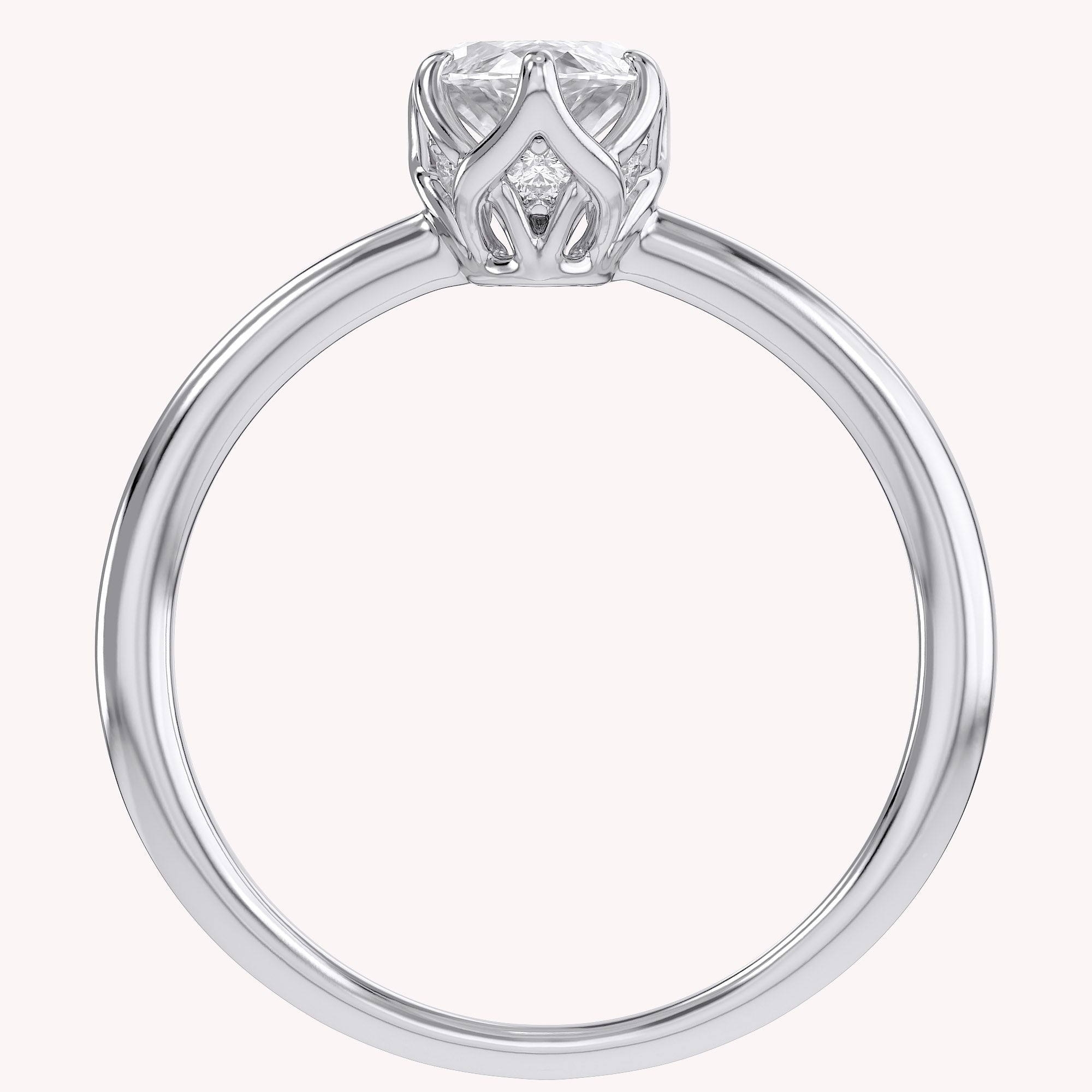 6 Prong Marquise Solitaire Lab Grown Diamond Engagement Ring