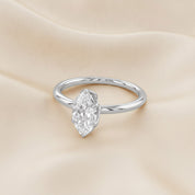 6 Prong Marquise Solitaire Lab Grown Diamond Engagement Ring