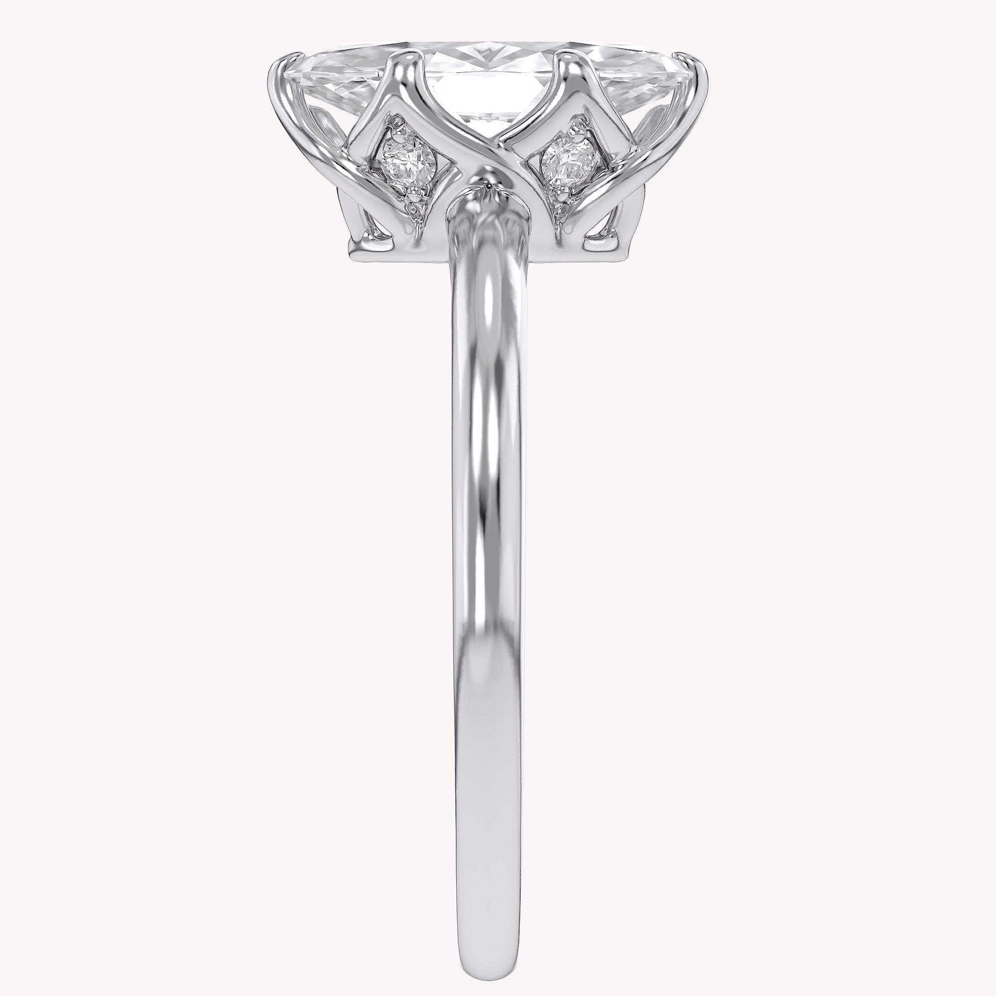 6 Prong Marquise Solitaire Lab Grown Diamond Engagement Ring