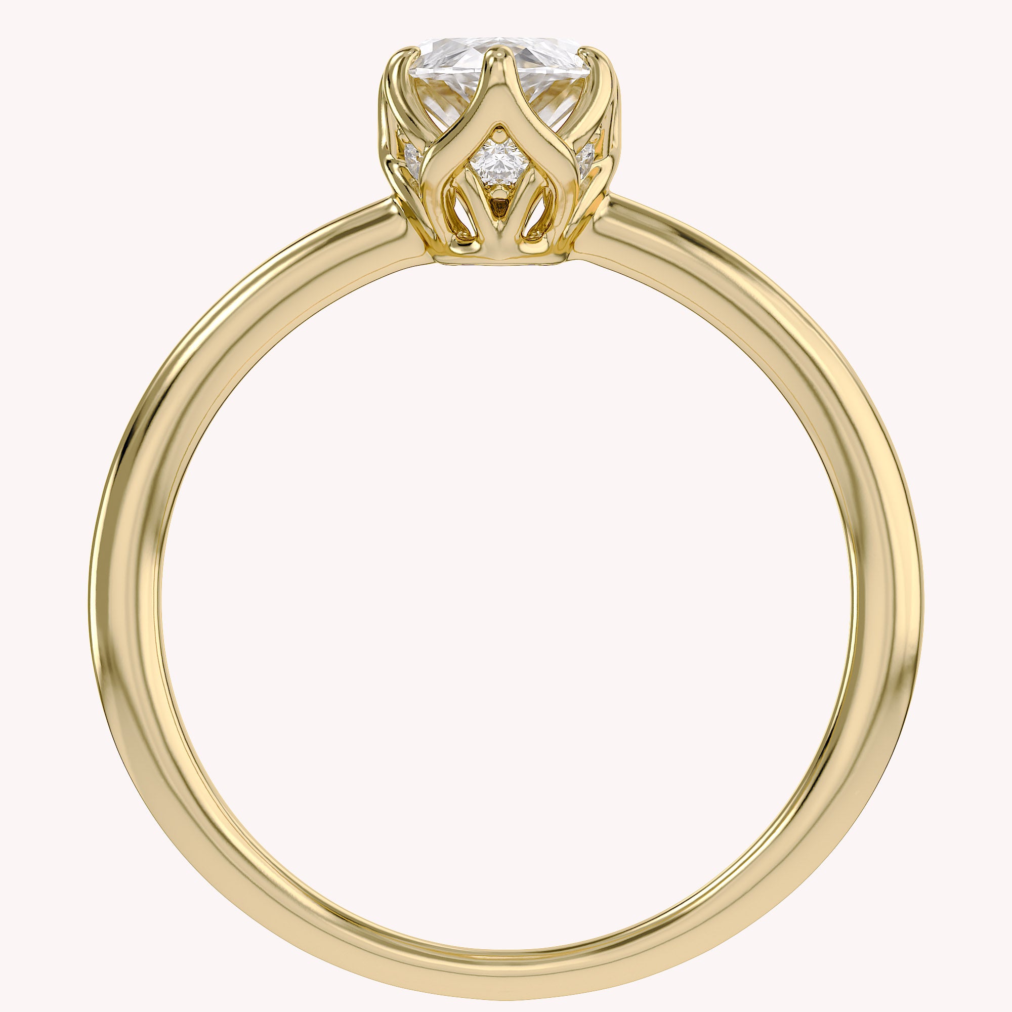 6 Prong Marquise Solitaire Lab Grown Diamond Engagement Ring