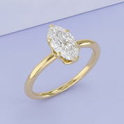 6 Prong Marquise Solitaire Lab Grown Diamond Engagement Ring