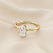6 Prong Marquise Solitaire Lab Grown Diamond Engagement Ring