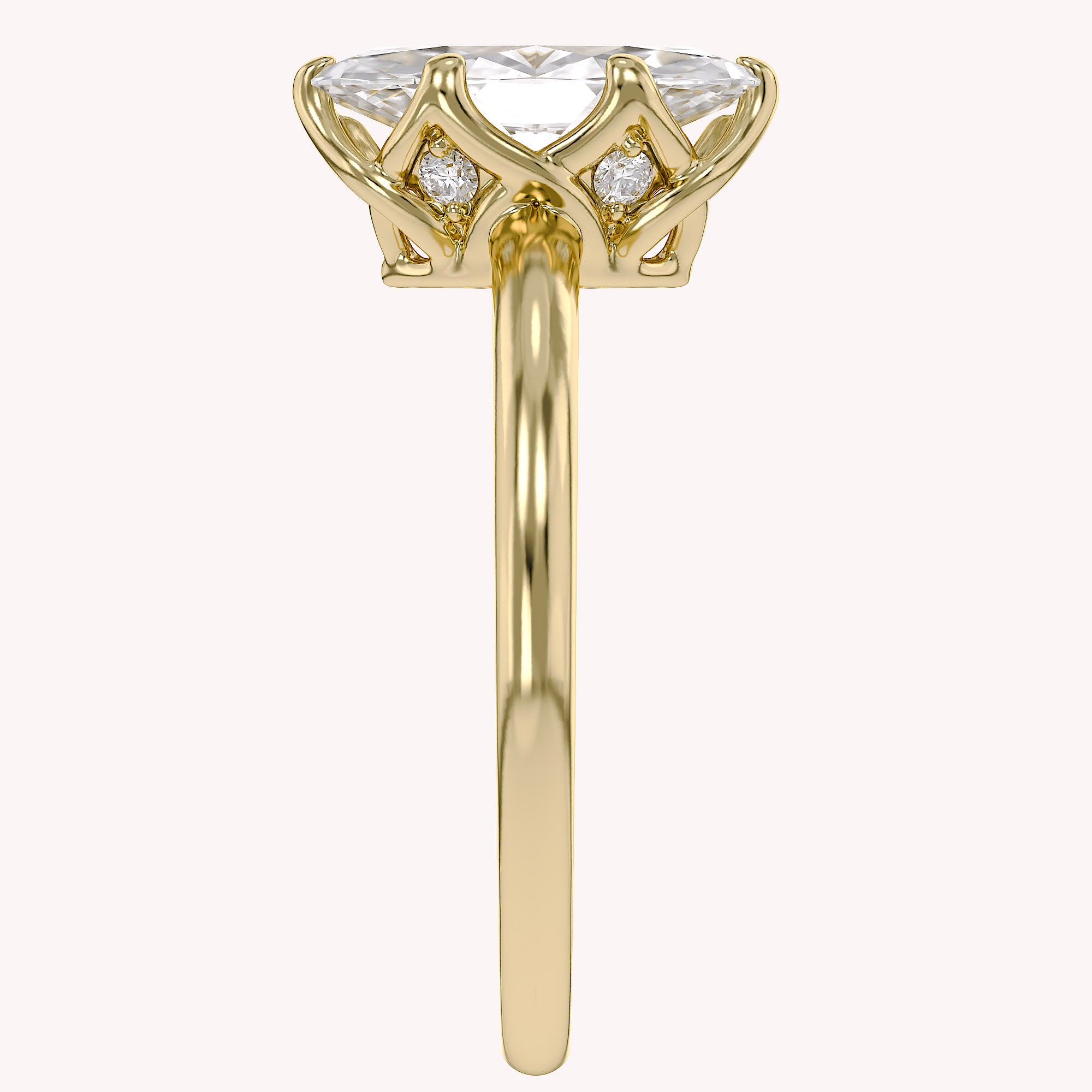 6 Prong Marquise Solitaire Lab Grown Diamond Engagement Ring