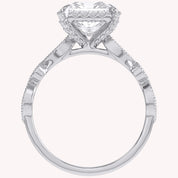 Princess Hidden Halo Solitare Lab Grown Diamond Beaded Engagement Ring