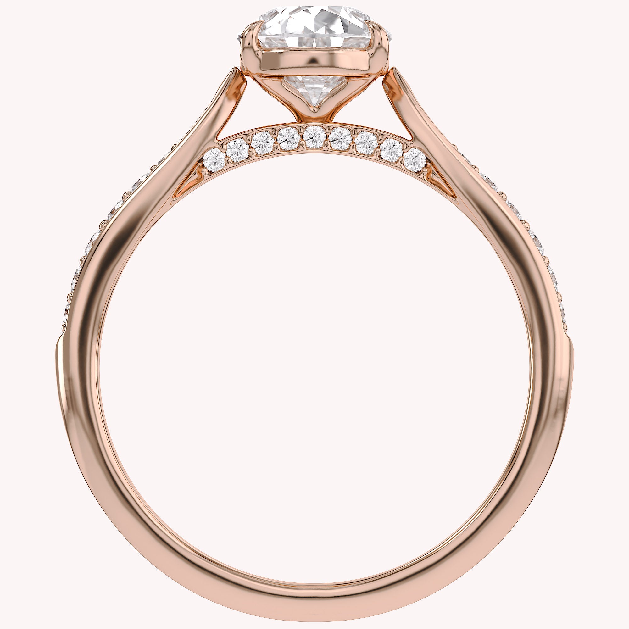 4 Prong Pear Cut Solitaire Engagement Lab Grown Diamond Ring