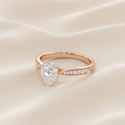 4 Prong Pear Cut Solitaire Engagement Lab Grown Diamond Ring
