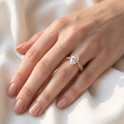 4 Prong Pear Cut Solitaire Engagement Lab Grown Diamond Ring