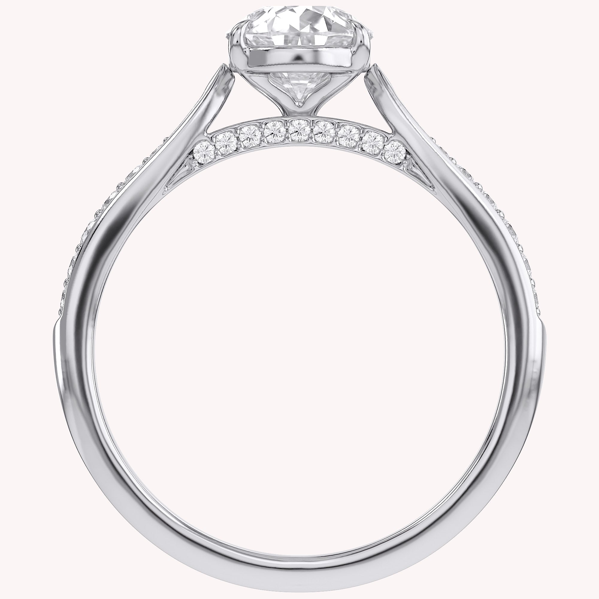 4 Prong Pear Cut Solitaire Engagement Lab Grown Diamond Ring
